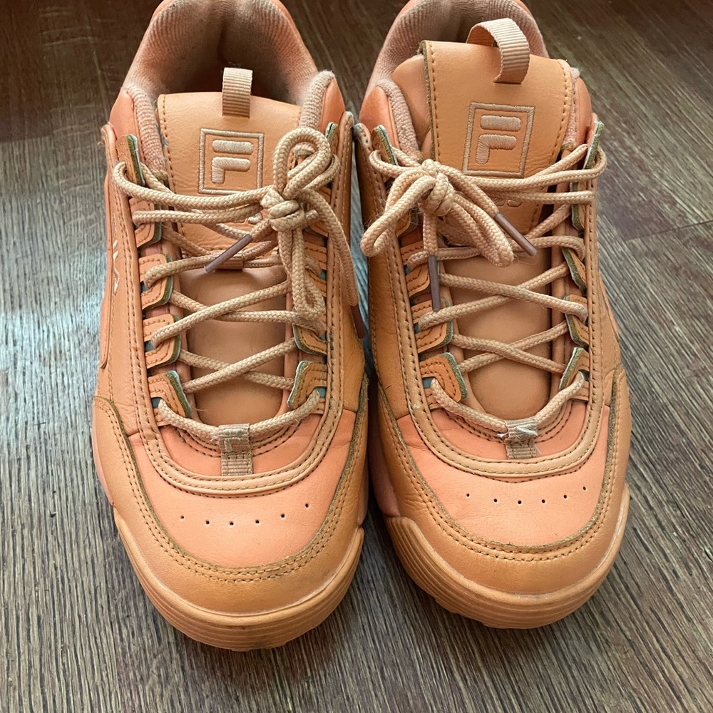 Fila Tan Chunky Sneakers with Retro Design